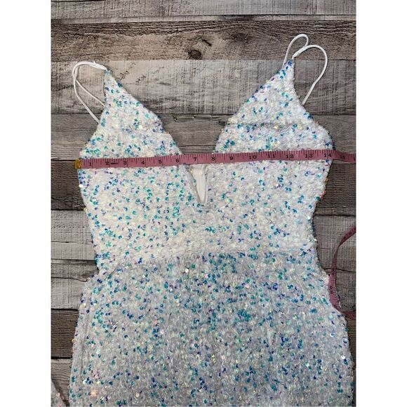 Lucy In The Sky Whitney Sequin Maxi Colorful Bridal Prom Dress | Size Medium - Picture 6 of 10